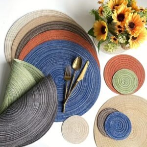 Multi-Color Table Mat Set – 15 pieces